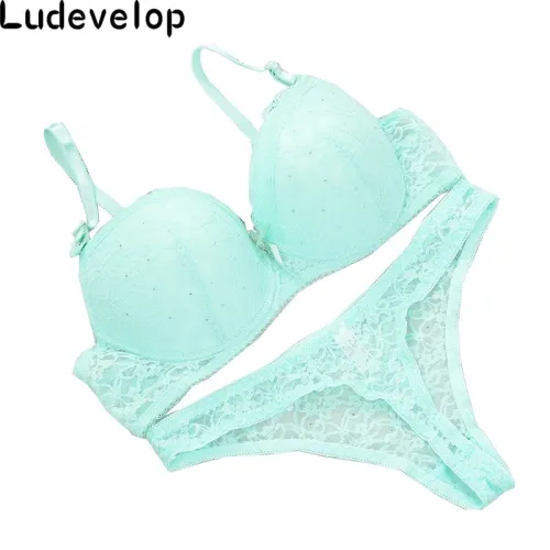 Luxury Sexy Thong France Embroidered Lace Bra Sets For Women Push Up Bra And Panty Set Underwear Sets