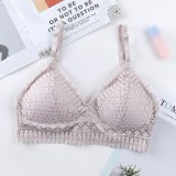 Female Wireless Push Up Bras Thin Soft Underwear Seamless Deep V Lace Bras for Women Sexy Lingeries