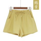 2020 New Hot Summer Casual Cotton Linen Shorts Women Plus Size High Waist Shorts Fashion Short Pants  Streetwear Women's Shorts
