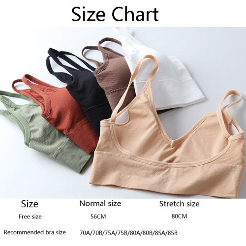 Queenral Underwear Women Bra Seamless Bra Tank Crop Top Bras For Women Back Hollow Wire Free Intimates With Removable Padded