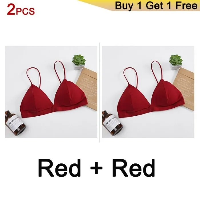 GUMPRUN Seamless Soft Bras for Women Thin Strap Wireless Push Up Bra Backless Comfort Underwear Bralette Sexy Lingerie