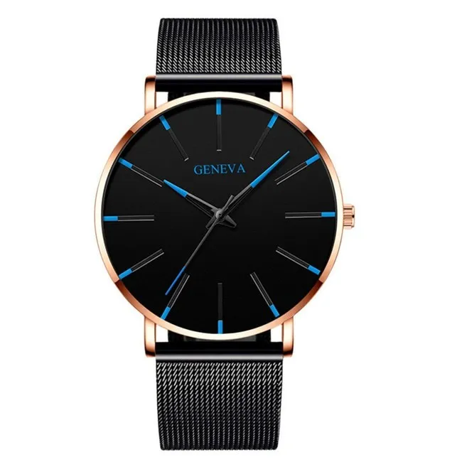 2020 Minimalist Men's Fashion Ultra Thin Watches Simple Men Business Stainless Steel Mesh Belt Quartz Watch