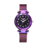 Women watch Fashion wild Starry sky numeral Milan Magnet Buckle Luxury Fashion Ladies Geometric Roman Numeral Quartz Watch