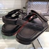 Ladies rhombic leather sandals summer fashion brand comfortable non-slip Flat Roman sandals women's platform sandals slippers