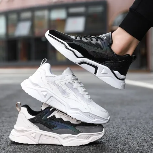 Breathing Running Shoes Men Reflective Tide Shoes Special Casual Shoes with Hollow Bottom Wear-resistant Jogging Men