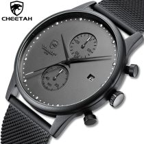 New CHEETAH Brand Men Watches Chronograph Quartz Watch Men Stainless Steel Waterproof Sports Clock Watches Business