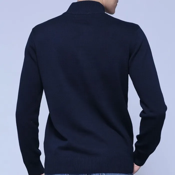 2019 Thicken Polo Sweaters Men Pullover Winter Warm Cotton Knitted Half Zipper Sweater Pullover Male Jumper Autumn Spring Jersey