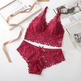 Women Lace Bra & Brief Sets Seamless Underwear Backless Vest Sexy Padded Bralette Lingerie Ultrathin Bra Sets Female Intimates