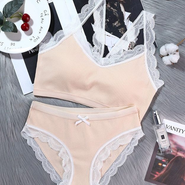 Sexy High-end Romantic Temptation Bra Set Women Fashion Stripes Underwear Set Push Up Bra and Panties Set