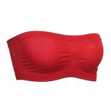 Women Seamless Tube Top Breathable Strapless Bandeau Bra Underwear without Pad ropped Hollow Stretch Layer Solid Strapless Bra