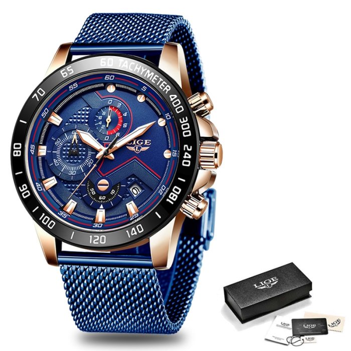 Men's Watch Quartz Clock Male Fashion Stainless Steel Wristwatch with Auto Date Design Casual Business New Watch