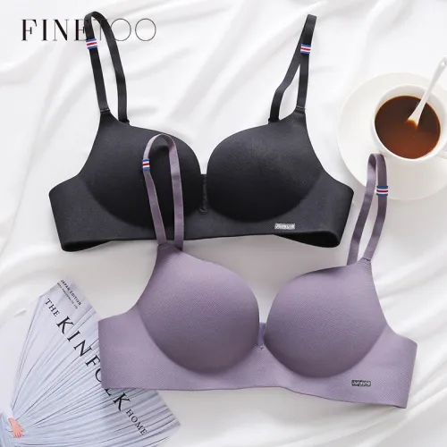 FINETOO Women Bra Soft Wireless Bras Women Sexy Lingerie Fashion Adjusted Seamless Bralette Female A B Cup Push Up Bra Underwear