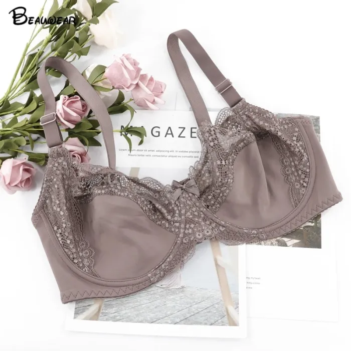 Beauwear Large Size Bras C D DD E cup for Women underwired Non-padded Bra Ladies Sexy Full Cup Underwear Plus Size Bra