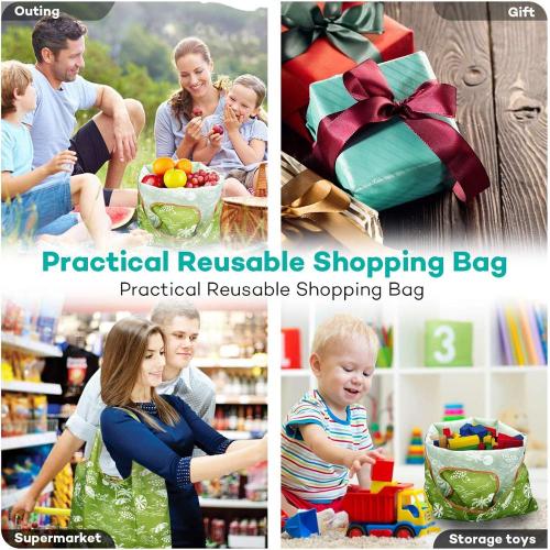Reusable Shopping Bags Foldable Large Size Shopping Bags Totes Heavy Duty Washable Cloth Grocery Bags Eco-Friendly Ripstop