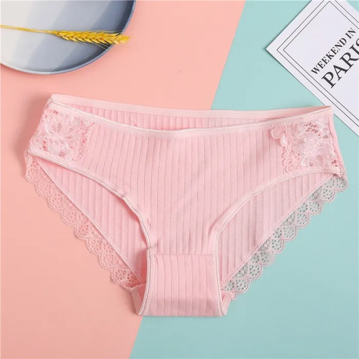 New Sexy Lace Panties For Women Girls Underwear Cotton Panty 2019 Soild Elasticity Comfortable Low-Rise Lingerie Panties M L XL