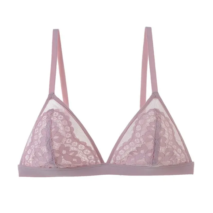 Hot Girls Lace Bra Sexy Embroidery Floral Translucent Bra Women Underwear White Black Bralette Wireless Seamless brassiere