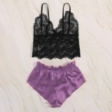 2020 Women Sexy Bra Set Ladies Sexy Lace Comfortable Polyester Sleepwear Underwear Tops Briefs Sets Lenceria Biquini