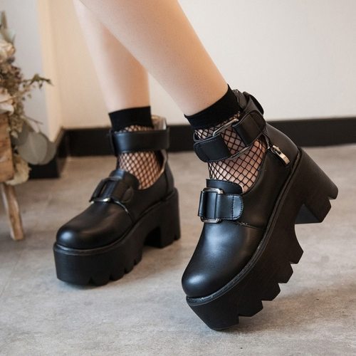Girl Lolita Retro Gothic Student Doll Shoes Japanese Style Commuter Uniform Leather Princess Shoes Kawaii Anime Cosplay Costumes