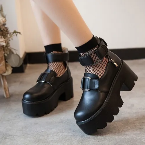 Girl Lolita Retro Gothic Student Doll Shoes Japanese Style Commuter Uniform Leather Princess Shoes Kawaii Anime Cosplay Costumes