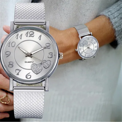 The Latest Top Watch Fashion Women Mesh Belt Watch Wild Lady Creative Gift