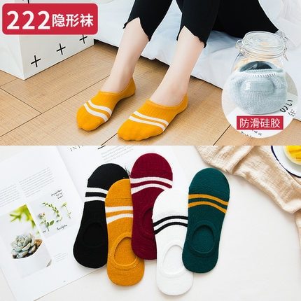 5Pairs  Arrivl Women Socks funny Fruits Cute Happy Silicone Slip Invisible Cotton Sock 35-40
