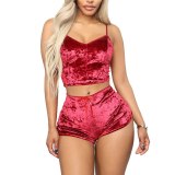 Sexy Lingerie Sets Two Pieces Bra Sets Velvet Underwear Ladies Intimates Tops And Pants Sleepwear Sets Clothing Sleepwear