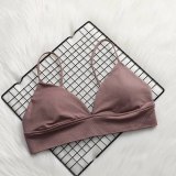 GUMPRUN Soft Bralette Deep V Seamless Bras for Women Wireless Push Up Bra Comfortable Blackless Underwear Ladies Sexy Lingerie