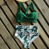 Sexy High Waist Bikini 2020 Halter Plus Size Swimwear Women Swimsuit Female Bikini Set Bodysuit Bathing Suit Summer biquini XXL