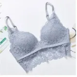 Women Sexy Lace  Bra Top Lingerie Underwear Intimate Bra 3/4 Cups Crop Top Unlined Soft Ultrathin  Bras Translucent