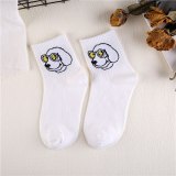 Japanese Kawaii Women Animals Cartoon Tube Socks Cute Egg Rabbit Panther Cotton Long Socks Female and Ladies Pink Milk White Sox