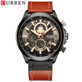Mens Watches Luxury Brand Fashion Quartz Watch Men Leather Sports Wristwatch Chronograph Clock Male