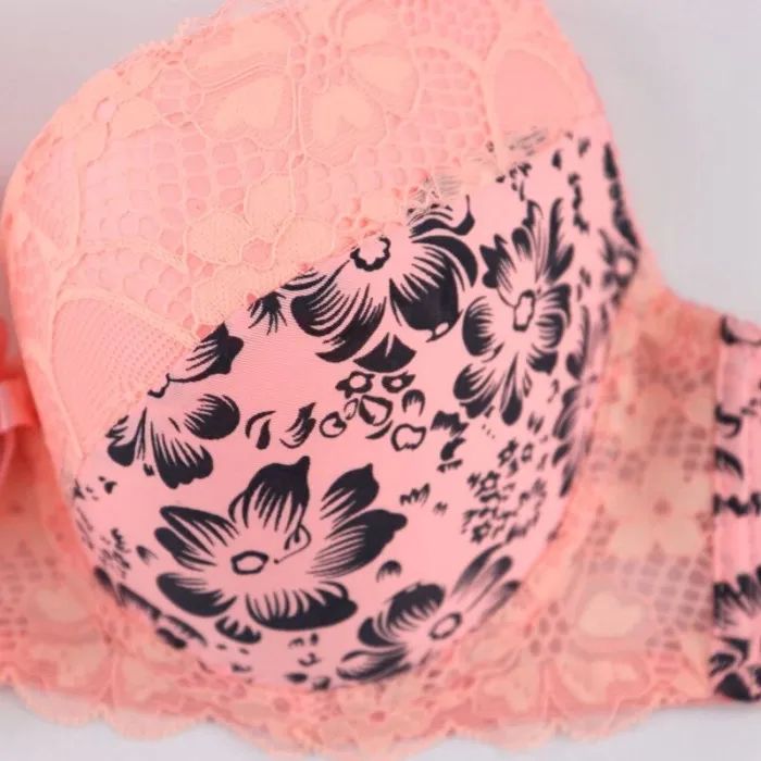 PariFairy Lace Bras for Women Lingerie Floral Unlined Underwired Bra Sexy Floral Print Bra Underwire Brassiere Underwear BH