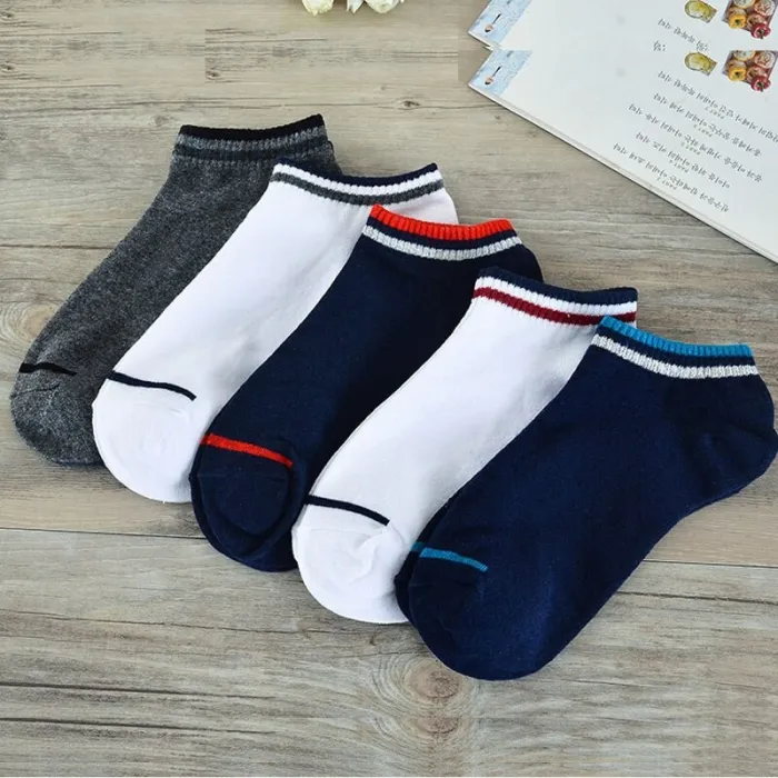 22 Styles 5 Pairs/lot Men Summer Cotton Socks Solid Color Striped Animals Ship Socks Fashionable Male Ankle Socks