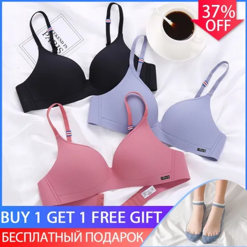 FINETOO Summer Breathable Bra Women 3/4 Cup Bras Sexy Ultra-thin Underwear Soft Wireless Bra A B Cup Brassiere Female Lingerie