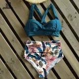 Sexy High Waist Bikini 2020 Halter Plus Size Swimwear Women Swimsuit Female Bikini Set Bodysuit Bathing Suit Summer biquini XXL