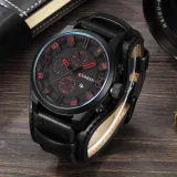 Top  Brand Luxury Mens Watches Male Clocks Date Sport Military Clock Leather Strap Quartz Business Men Watches Gift
