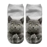 New 3D Print Funny Cute Cartoon Kitten Unisex Short Socks Creative Colorful Multiple Cat Face Happy Low Ankle Socks For Women