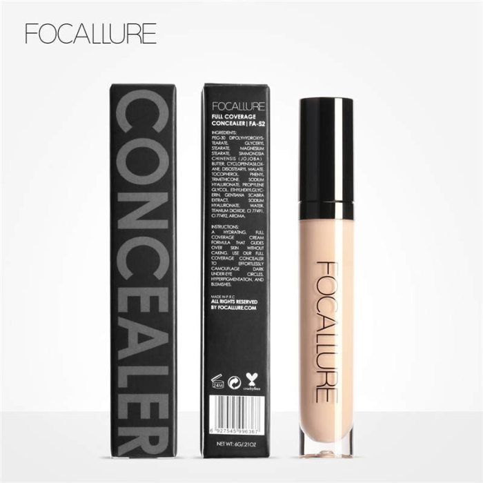 FOCALLURE Eye Concealer & Base 7 Colors Full Coverage Suit for All Color Skin Face/Eye Makeup Liquid Concealer