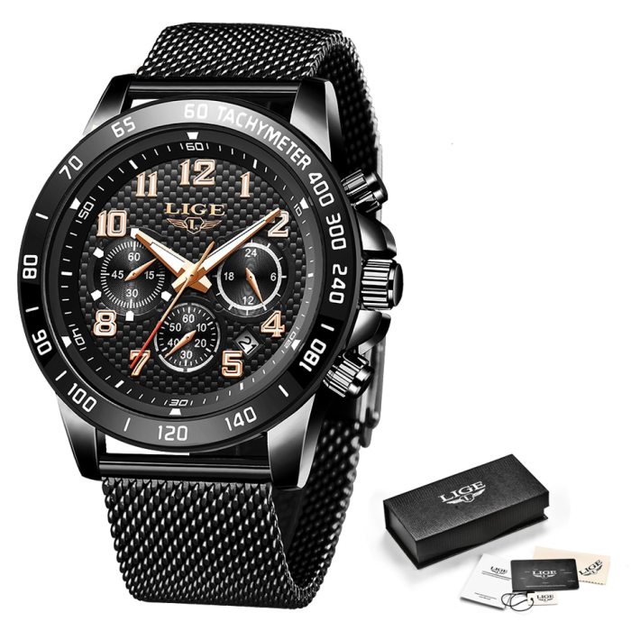 Men's Watch Quartz Clock Male Fashion Stainless Steel Wristwatch with Auto Date Design Casual Business New Watch