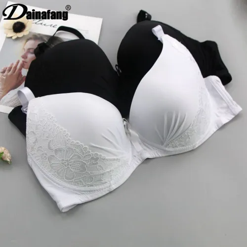 2020 New Super Large Size Bras Lace Seamless Black White DE Full Cup Sports Underwear Women Push Ladies Lingerie