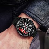 Sports Car Wheel Rim Hub Watches Men Custom Design Sport Car Rim Hub Men Watch Stainless Steel Waterproof Creative Watch