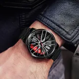 Sports Car Wheel Rim Hub Watches Men Custom Design Sport Car Rim Hub Men Watch Stainless Steel Waterproof Creative Watch