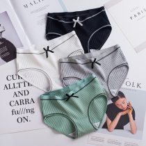 Explosion models women's thread in the waist underwear breathable briefs cotton solid color cute bow manufacturers wholesale