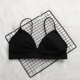GUMPRUN Soft Bralette Deep V Seamless Bras for Women Wireless Push Up Bra Comfortable Blackless Underwear Ladies Sexy Lingerie