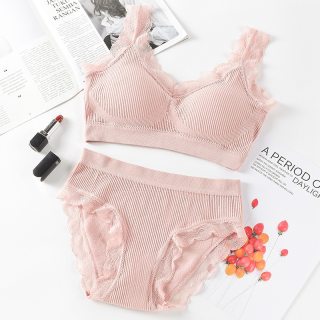 Women Sexy Push Up Underwear Bra Set Sports Lace Bra Set Top High Impact For Fitness Padded Running Jogging Gym Wear Female Bra