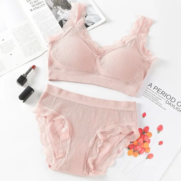 Women Sexy Push Up Underwear Bra Set Sports Lace Bra Set Top High Impact For Fitness Padded Running Jogging Gym Wear Female Bra