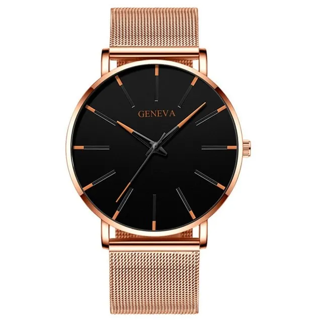2020 Minimalist Men's Fashion Ultra Thin Watches Simple Men Business Stainless Steel Mesh Belt Quartz Watch