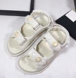 2020 Sandal Summer magic stick white black cowskin Genuine leather platform fashion sandals women Flats shoes size 35-40