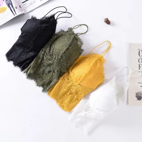 Lace Bra Sexy Floral Top For Women Non-adjusted Straps Female Lingerie breathable Soft Comfortable Bralette Thin Seamless Bras