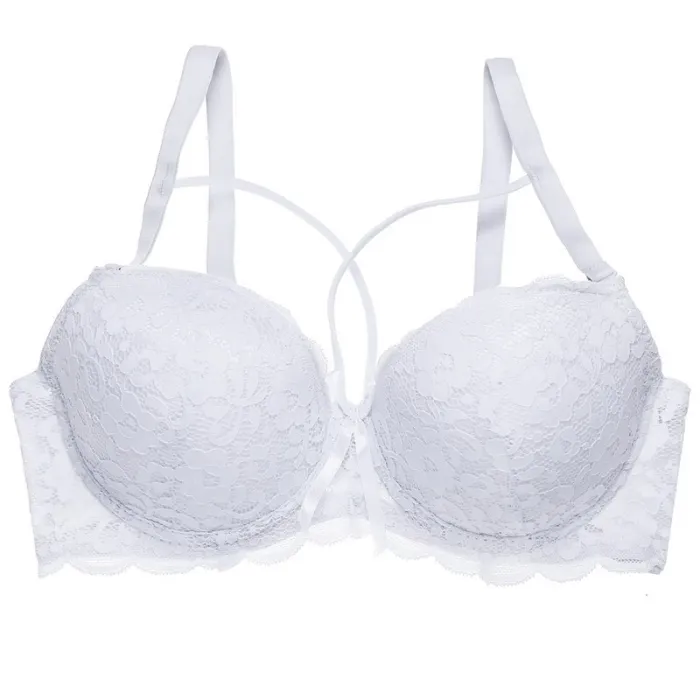 FINETOO Sexy Lace Bra Fashion Racerback Floral Bras For Women B C Cup Underwire Lingerie Bralette Female Bow Brallete Brassiere
